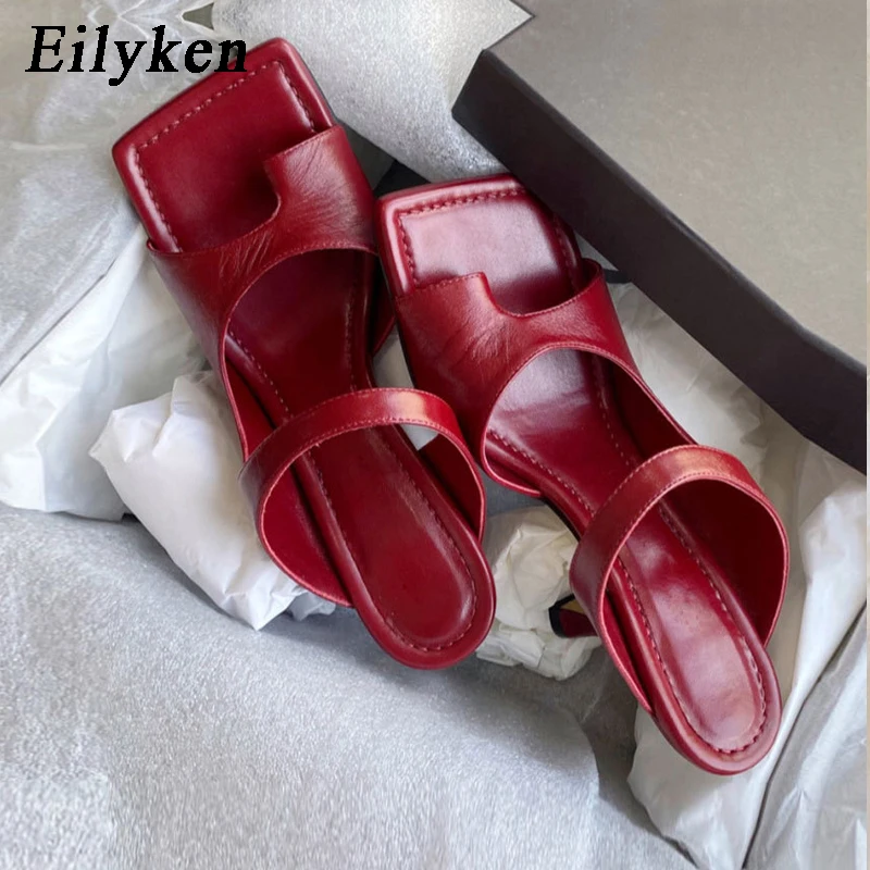 Фото Eilyken 2022 New Design Women Slipper Elegant Square Toe High Heels Sandal Shoes Quality Outdoor Slip On Dress Обувь Eilyken 2022 New Design Women Slipper Elegant Square Toe High Heels Sandal Shoes Quality Outdoor Slip On Dress Обувь