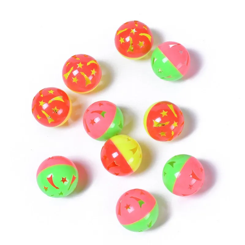 Красочные звезды с колокольчиками 10 шт./партия пластиковые игрушки для домашних