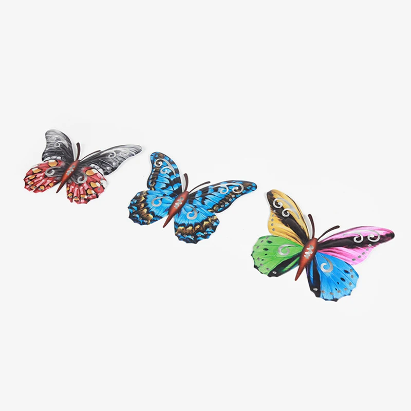 

Metal Butterfly HOME Decoration Simulation Art Wall Pendant Set Retro Garden Bar Cafe Door With 4 Different Colors Jardim