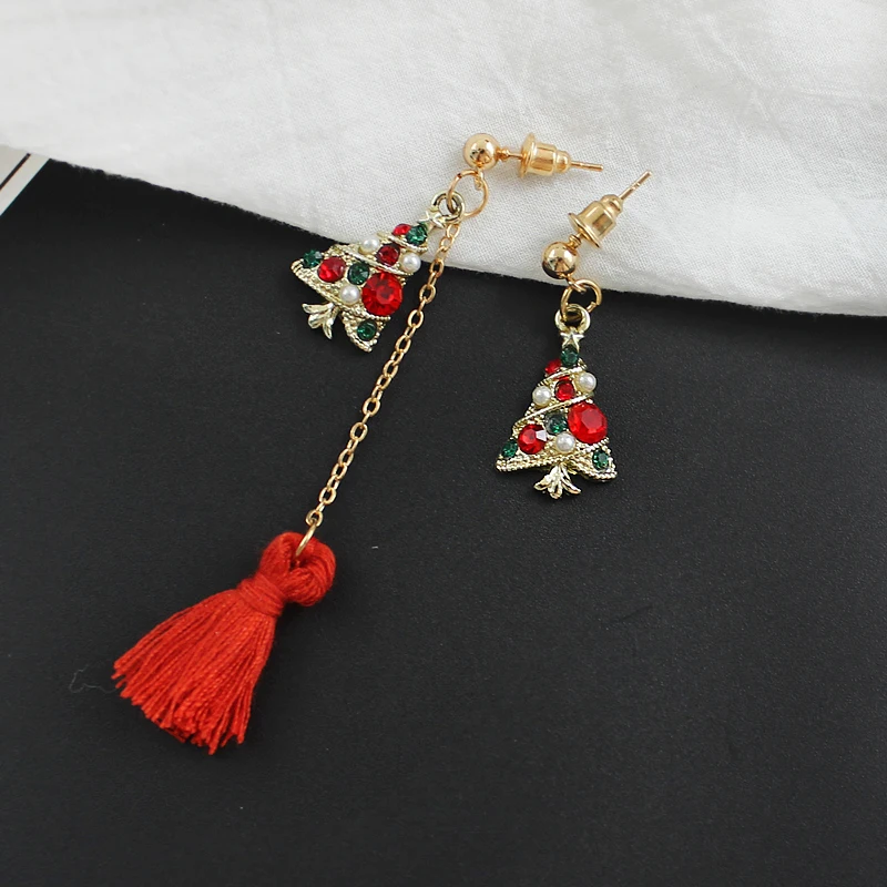 Популярные Рождественские длинные серьги классические серьги-кисточки с оленем