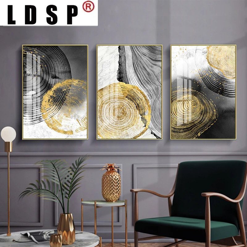 

LDSP Modern Annual Ring Abstract Wall Art Sofa Canvas Painting Poster Print Minimalist Decoration Picture Living Room Home Decor