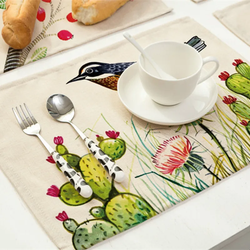 Коврик кухонный С Рисунком Птиц и листьев салфетка для стола украшение свадебной