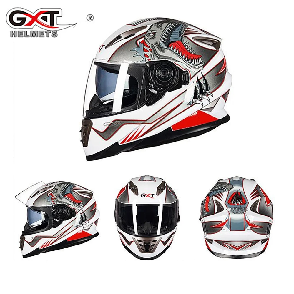 GXT Full Face Motorcycle Helmet With Dual Visor Lens Men And Women Racing Motocross Helmets Riding Motorbike Casco Moto Capacete