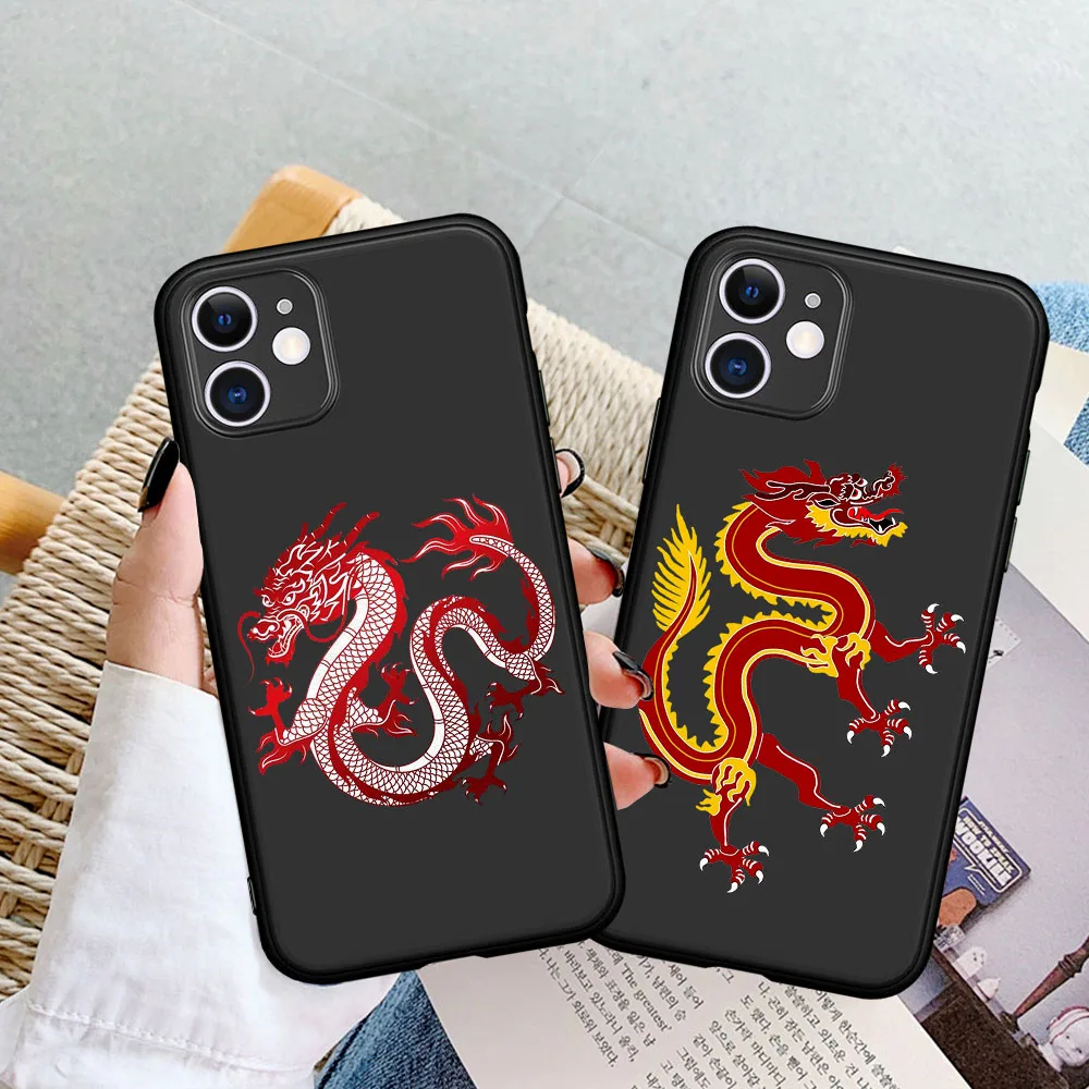 

Fashion Cute Animal colourful Dragon Phone Case For iPhone 11 12 Pro Max 8 7 6 6S Plus XR X XS Max 5S SE TPU Cover Coque Fundas