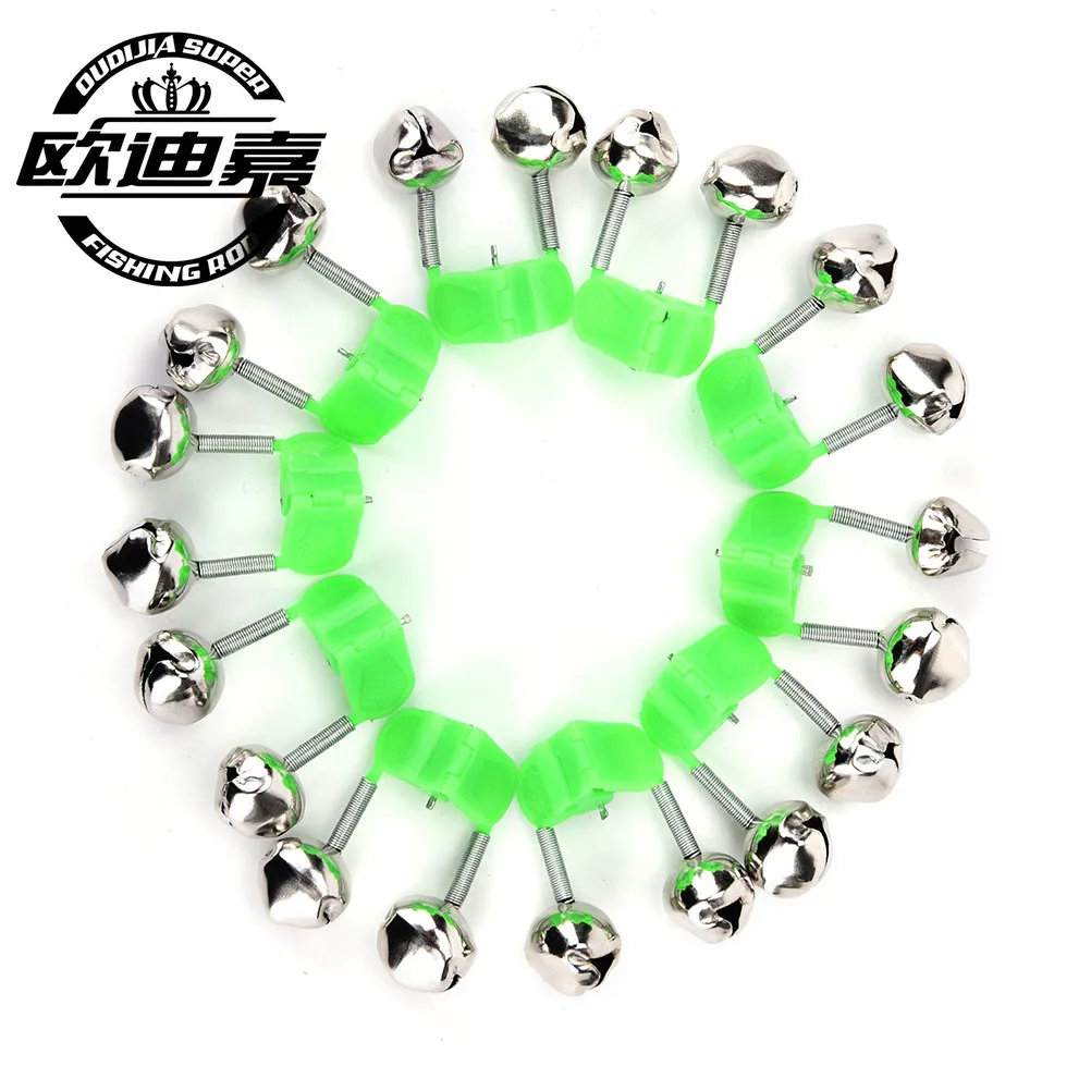 10pcs Bite Alarms Fishing Rod Bells Accessory Clamp Tip Clip Ring Green ABS Outdoor Metal | Спорт и развлечения