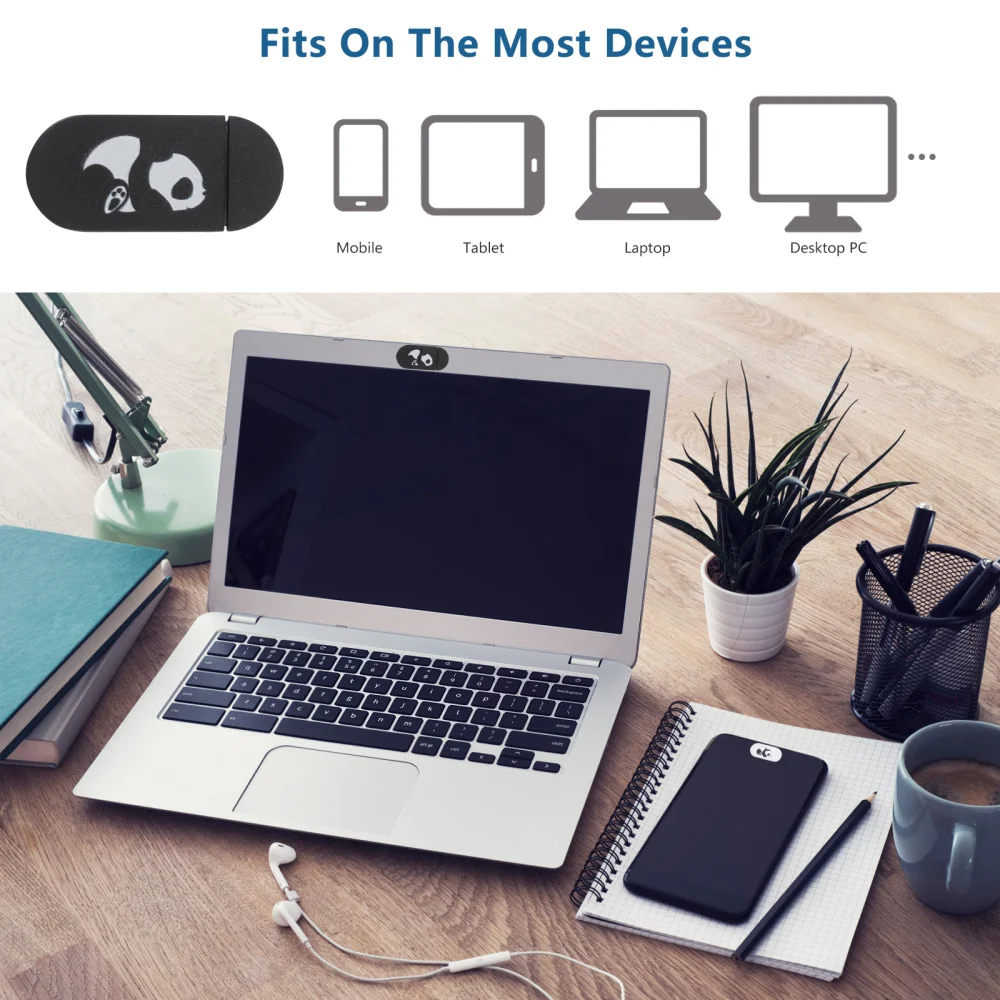 

6pcs Laptops Camera Cover Panda Pattern Privacy Protection Webcam Cover Slide