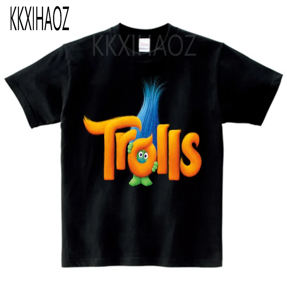 

2019 Children Cartoon Trolls Print Funny T-shirt Kids Summer Tops Boys/Girls Short Sleeve Clothes Casual Baby Tee Shirt 3T-9T N