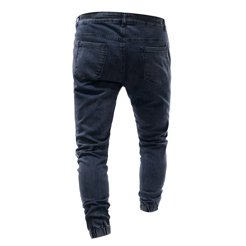 

2020 Men's Jeans New Hole Slim Trousers Denim Elastic Skinny Cotton Male Hiphop Personality Male Pencil Pants Black Jeans