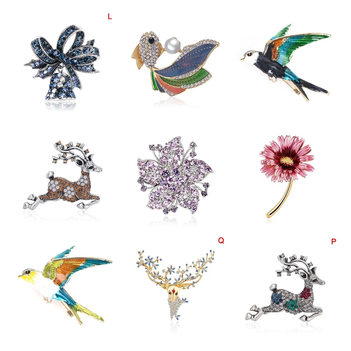 

31 Styles Merry Christmas Brooches Christmas Tree Animals Bow Enamel Badge Small Brooch Women Fashion Party Jewelry Gifts