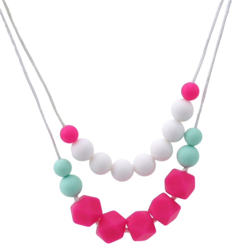 

Hexagon Silicone Beads Baby Teether Eco-friendly BPA Free Baby Teething Pacifier Chain Beads Baby Produc