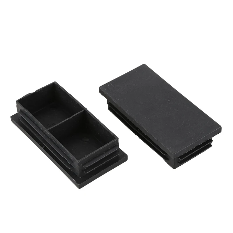 Plastic Rectangle Blanking End Caps Bung 40mm x 80mm 20Pcs Black |