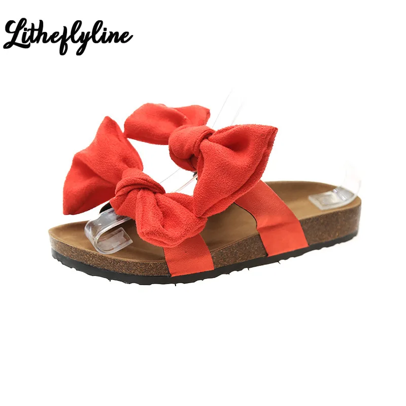 

Plus Size 35-42 Women Slippers Bow Sandals Indoor Slippers Flip-flops Open Toe Beach Shoes Chausson Femme Sandalias