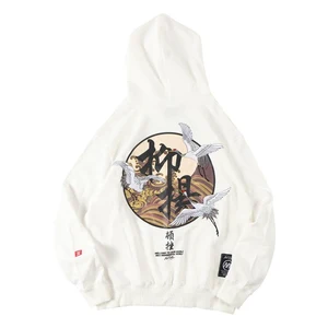 Гибкие флисовые толстовки с надписью и вышивкой в виде животных, мужской зимний японский пуловер 2021, толстовки с капюшоном в стиле хип-хоп DF04