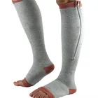 Носки компрессионные унисекс, тонкие эластичные, на молнии, с открытым носком, поддерживают ноги, для мужчин и женщин