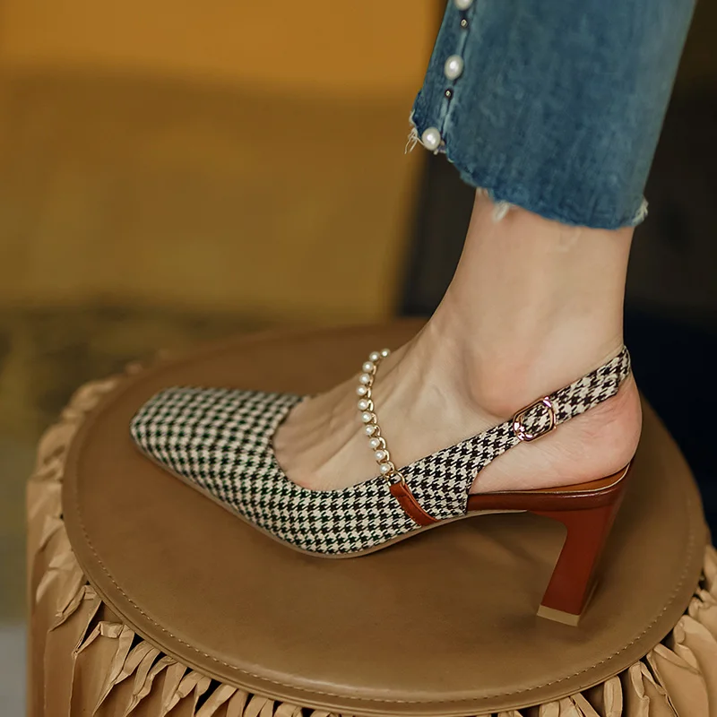 

2021 Женская Повседневная-лодочки из PU искусственной кожи, высокого качества, на высоком каблуке, модная женская обувь с квадратным носком, с ...