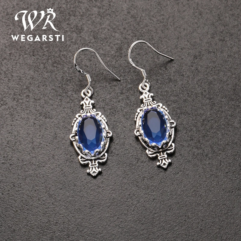 Женские серебряные сережки подвески WEGARASTI висячие серьги из серебра 925 пробы с