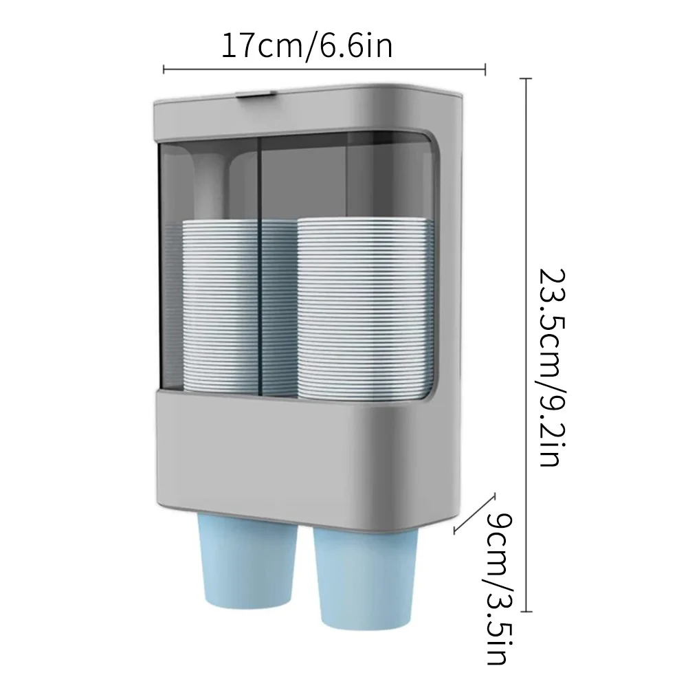 

Disposable Cup Dispenser Pull Type Cup Holder Wall Mounted Double Tube Disposable Home Kitchen Paper Cups Storage Dispenser