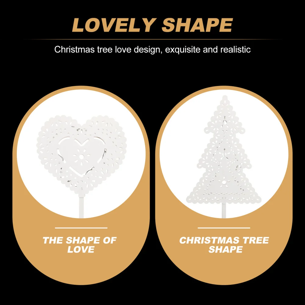 

Love Heart Xmas Tree Shape Night Lamp Luminous Hollow Decor Tabletop Night Lamp