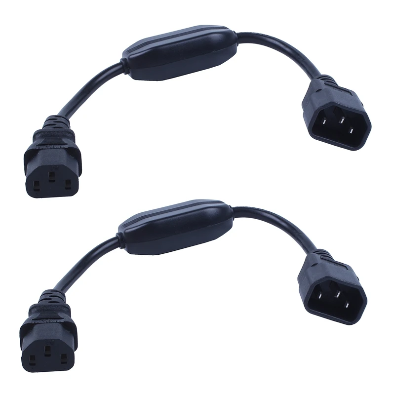

2X Special PDU UPS Power Cord Cable, IEC 320 C14 To C13 With On/Off Switch 30Cm Black