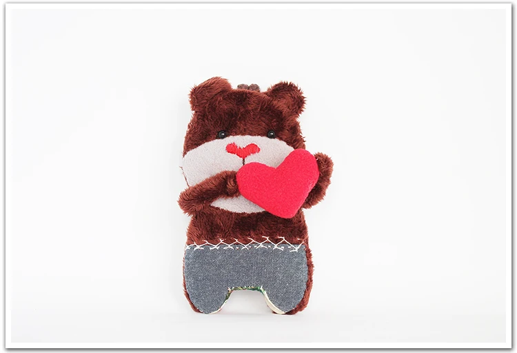 

ZXIIXZ Cartoon Bear Key Bag Material Package No Cutting and Ironing DIY Handmade Cloth Embroidery Material Package Supplies