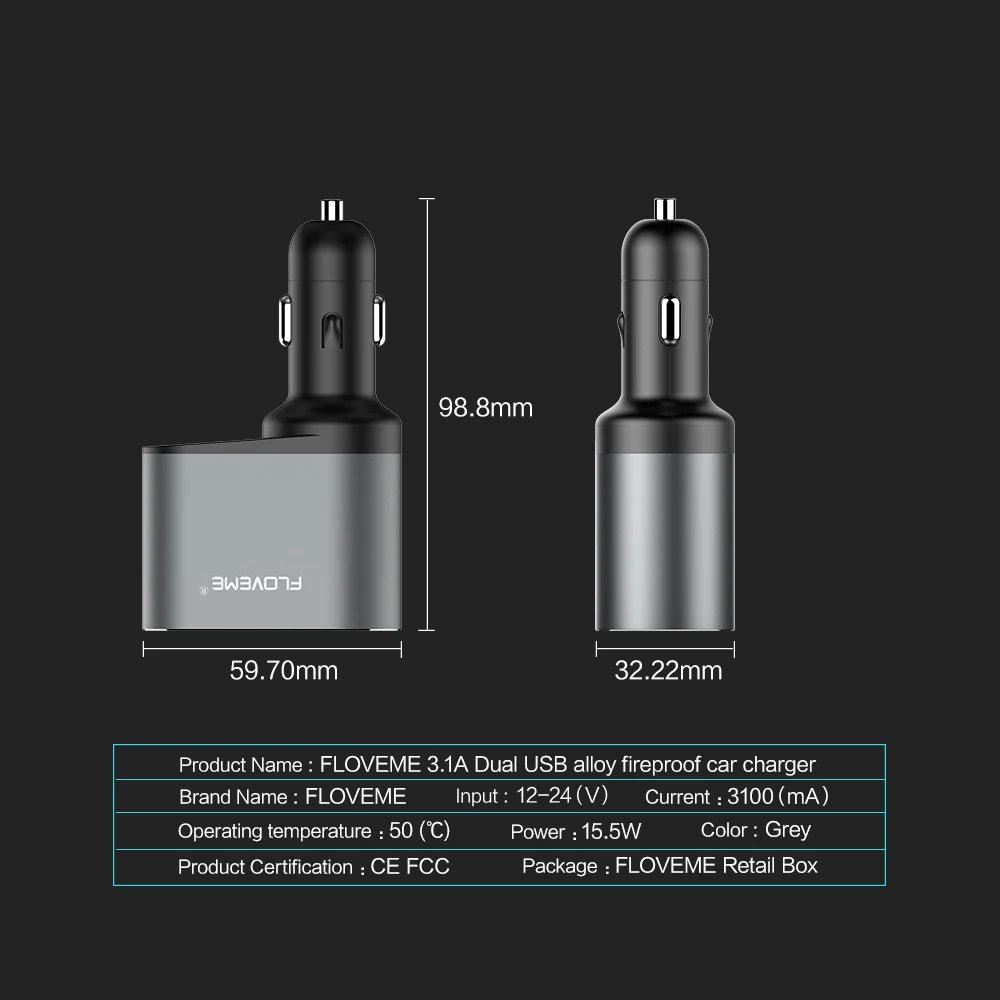 FLOVEME быстрое автомобильное usb-устройство для зарядки телефона iPhone 11 двойной USB