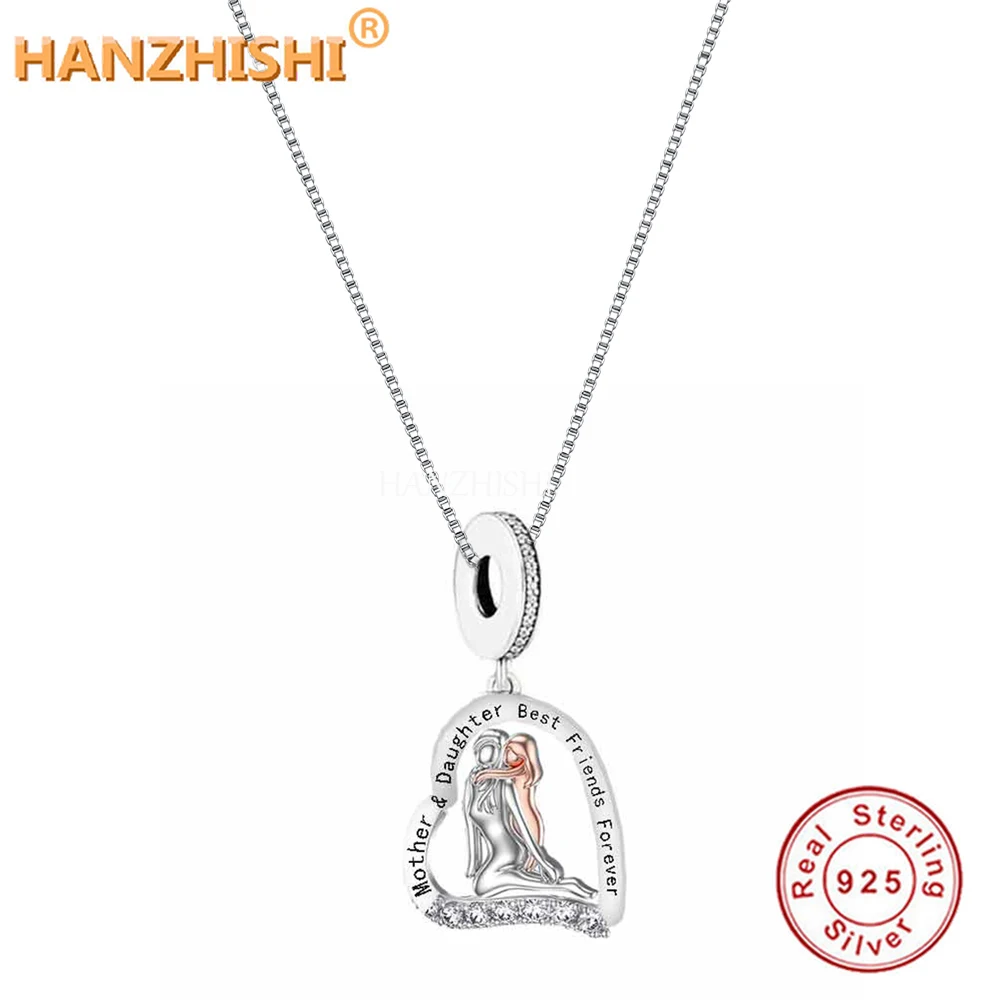 

Heart Necklaces Jewellery 925 Sterling Silver Mother Daughter Pendant Necklace Anniversary Birthday Mum Wife Girlfriend Gifts