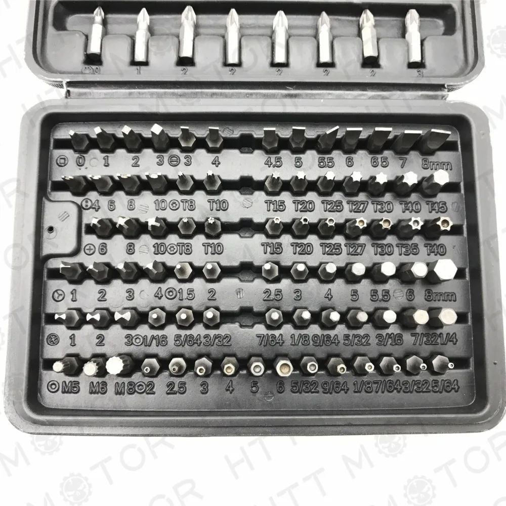 Мотоцикл части 100 шт. 1/4 &quotTorx шестигранные Torq безопасности Набор бит для защиты от