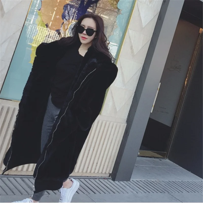 Faux Fur Coat Women 2019 Casual Hoodies Furry Thick Warm Long Faux Rabbit Fur Jacket Loose Winter Coat Women casaco feminin
