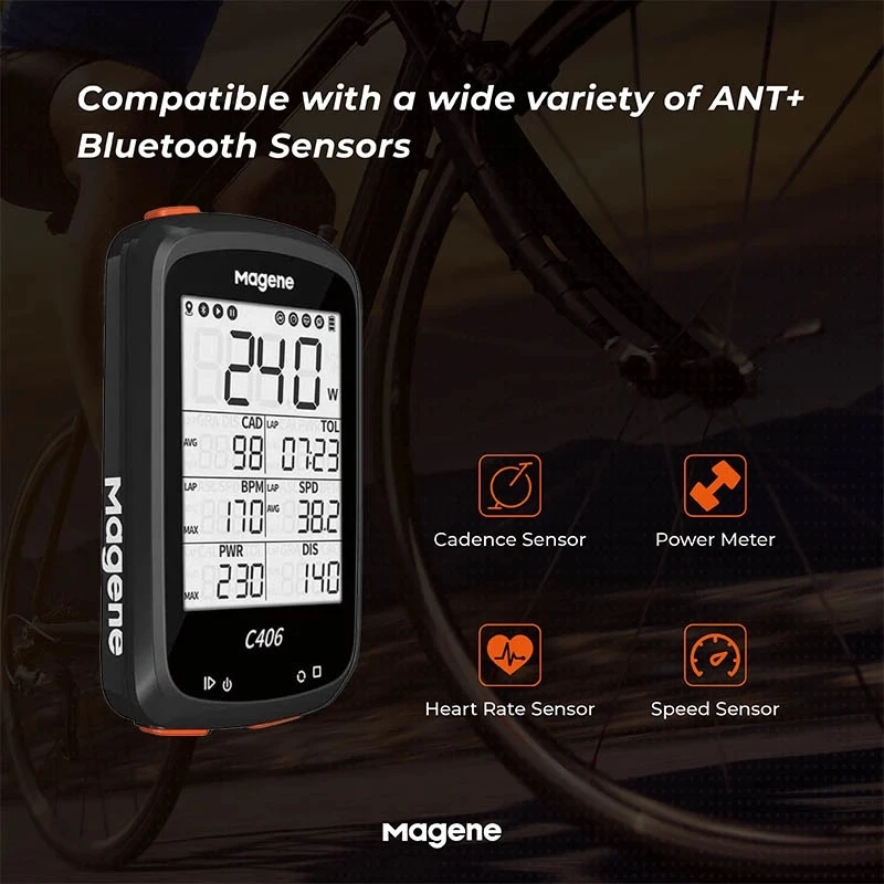 Велокомпьютер MAGENE C406 Strava спидометр GPS-трекер измеритель частоты вращения педалей