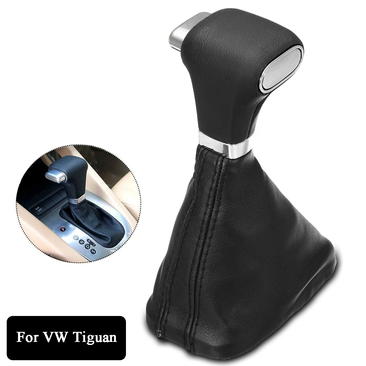 Shifting Knob For VW Tiguan MK5 Automatic Car Gear Stick Shift Knob With Leather Cover Car-Styling 2006-2011