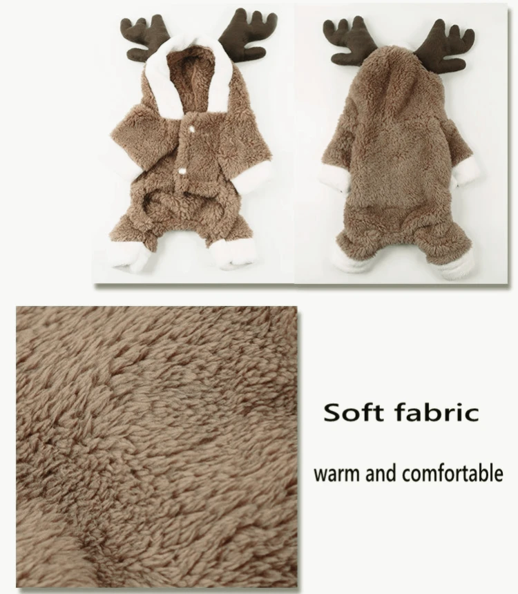Dog Clothes Pet Dog Christmas Jacket Winter Warm Thick Cute Cartoon Small Dog Cloth Costume Dress apparel Puppy Kitten costume