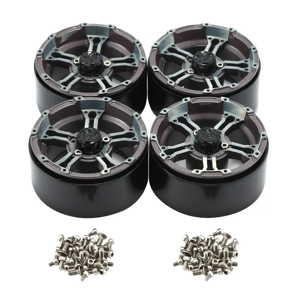 

4 Pcs 5 Spoke Rim Tire Heavy Metal Alloy Tire Locking Wheel 1.9inch For 1/10 RC Crawler Traxxas Hsp Redcat Rc4wd Tamiya Axial