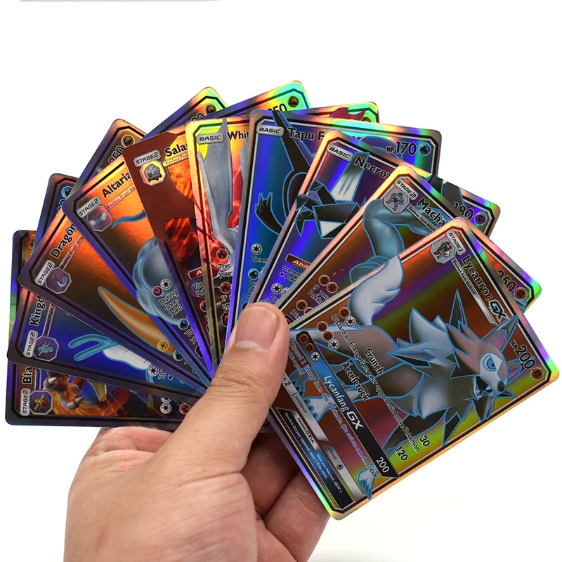 Cartas de Pok&eacute;mon GX TEAM Energy TCG para ni&ntilde;os, juego de mesa en ingl&eacute;s brillante sin repetici&oacute;n, 50 Uds.-1