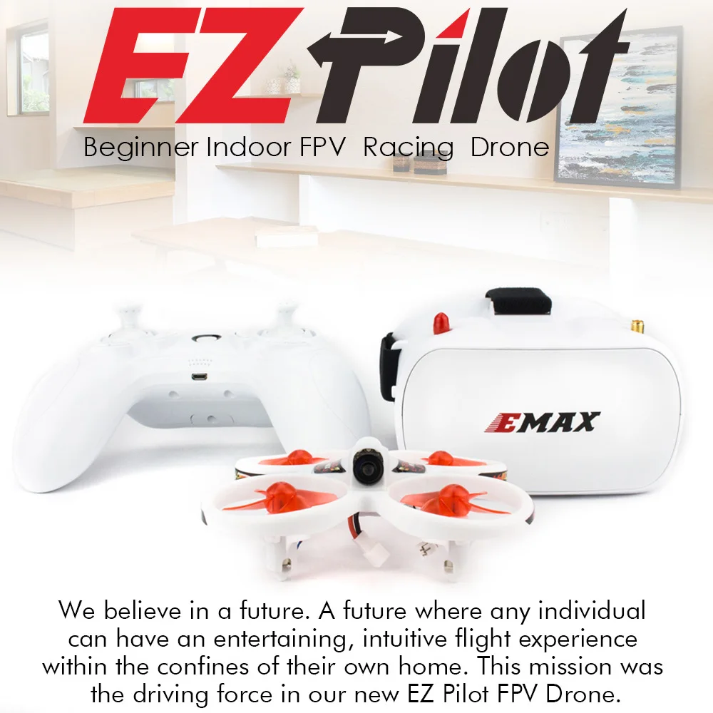 EMAX EZ Pilot 82 мм Мини 5 8G Крытый FPV гоночный Дрон с камерой очки RC 2 ~ 3S RTF версия для