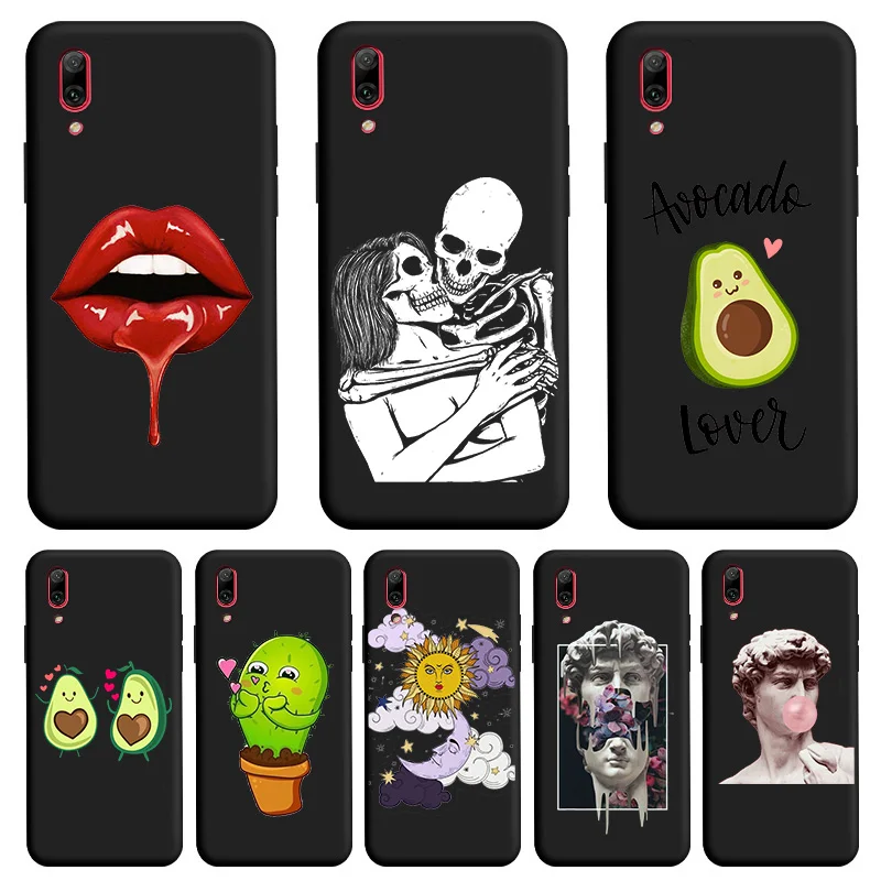 

Personality Black TPU Soft Shell For Huawei Y7 2019 Case Silicone Edging Personality Trend Fundas For Y7 Pro Prime Lite Cover