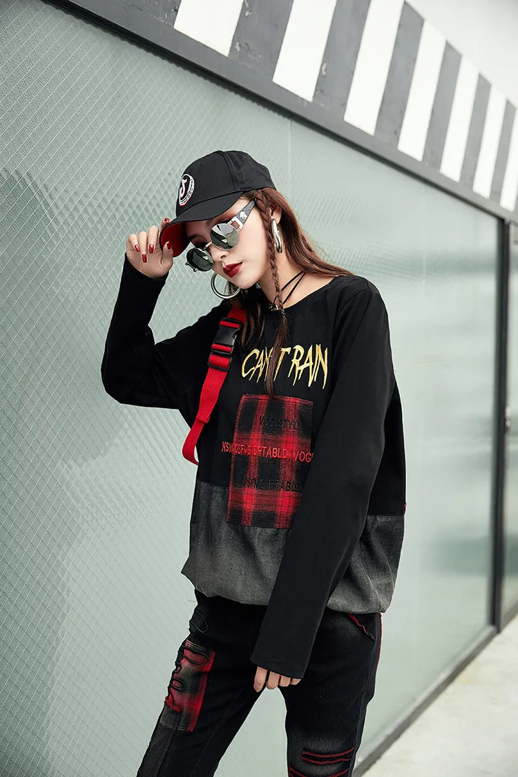Max LuLu Роскошные корейские Harajuku Брендовые женские весенние кроп-топы, женские джинсовые клетчатые футболки, хлопковые повседневные женские винтажные футболки