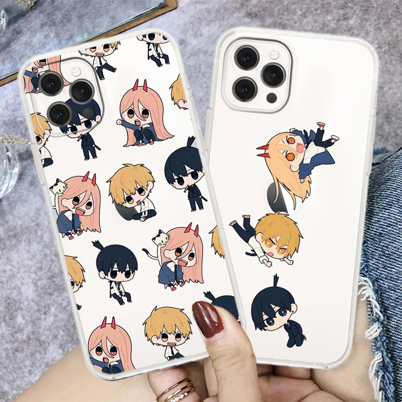 

Cartoon Anime Chainsaw Man Phone Case For iPhone 13 12 Mini XS MAX XR 11 Pro SE20 X 8 7Plus lovely Pink Pig Soft TPU Coque Cover