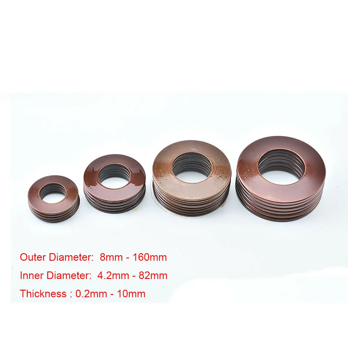 

1pcs 60Si2MnA Belleville Compression Spring Washer Disc Spring Outer Dia 90mm-140mm Inner Dia 46-72mm Thickness 2.5-8mm