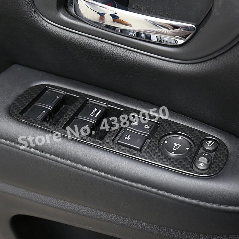 

ABS Carbon fibre For Honda HRV HR-V VEZEL 2015 2016 2017 accessories Door Window glass Lift Control Switch Panel Cover Trim 4pcs