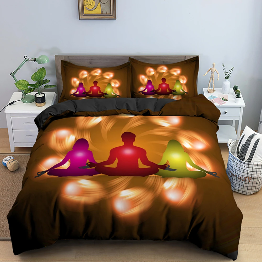 

Drop Shipping Bedding Set 3D Printed Duvet Cover Bed Sets Yoga Buddha Home Textiles for Adults Bedclothes with Pillowcase