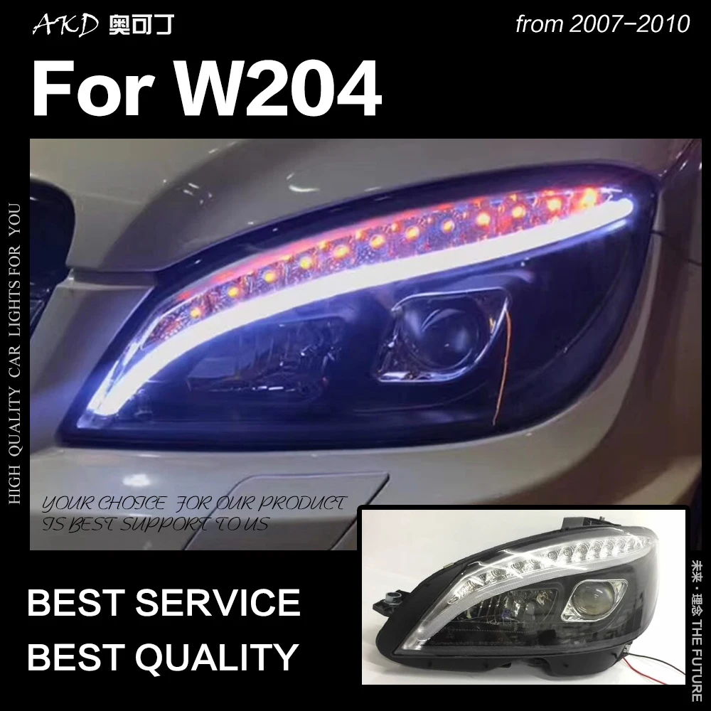 АКД стайлинга автомобилей Фара для Benz W204 фары 2007 2010 C300 C260 C200 светодиодный задний