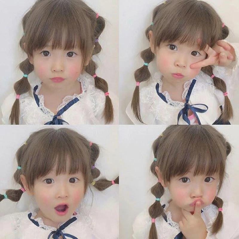

1000PCS Cute Girls Colourful Ring Disposable Elastic Hair Bands Ponytail Holder Rubber Band Scrunchies Kids Hair Accessories