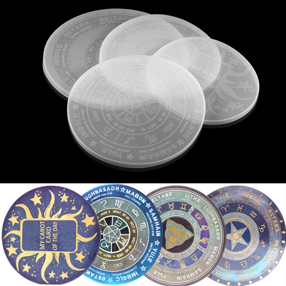 

1 Pcs Divination Tarot Silicone Molds Constellation Compass Astrology Board Epoxy Resin Moulds for DIY Crafts Tray Supplies