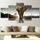 Современная Модульная Настенная картина квадрарос, Постер HD с принтом слона, 5 панелей, домашний декор, для гостиной
