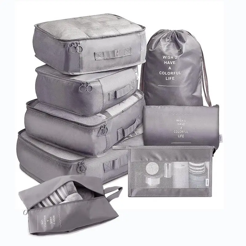 

8 pieces Set Travel Organizer Storage Bags Suitcase Packing Set Storage Cases Portable Luggage Organizer Clothes Shoe Tidy Pouch