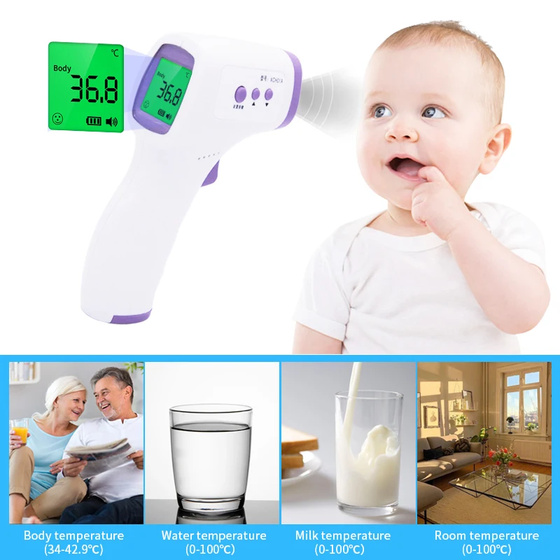 Бесконтактный цифровой инфракрасный термометр Фронтальный для детей и взрослых