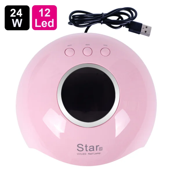 Star6 Pink 24 Вт Сушилка для ногтей УФ-светодиодный светильник для отверждения ногтей весь Гель-лак для маникюра солнечный светильник USB мини-сушильное Оборудование Инструменты для дизайна ногтей LAStar7-1 - Цвет: Star6 Pink