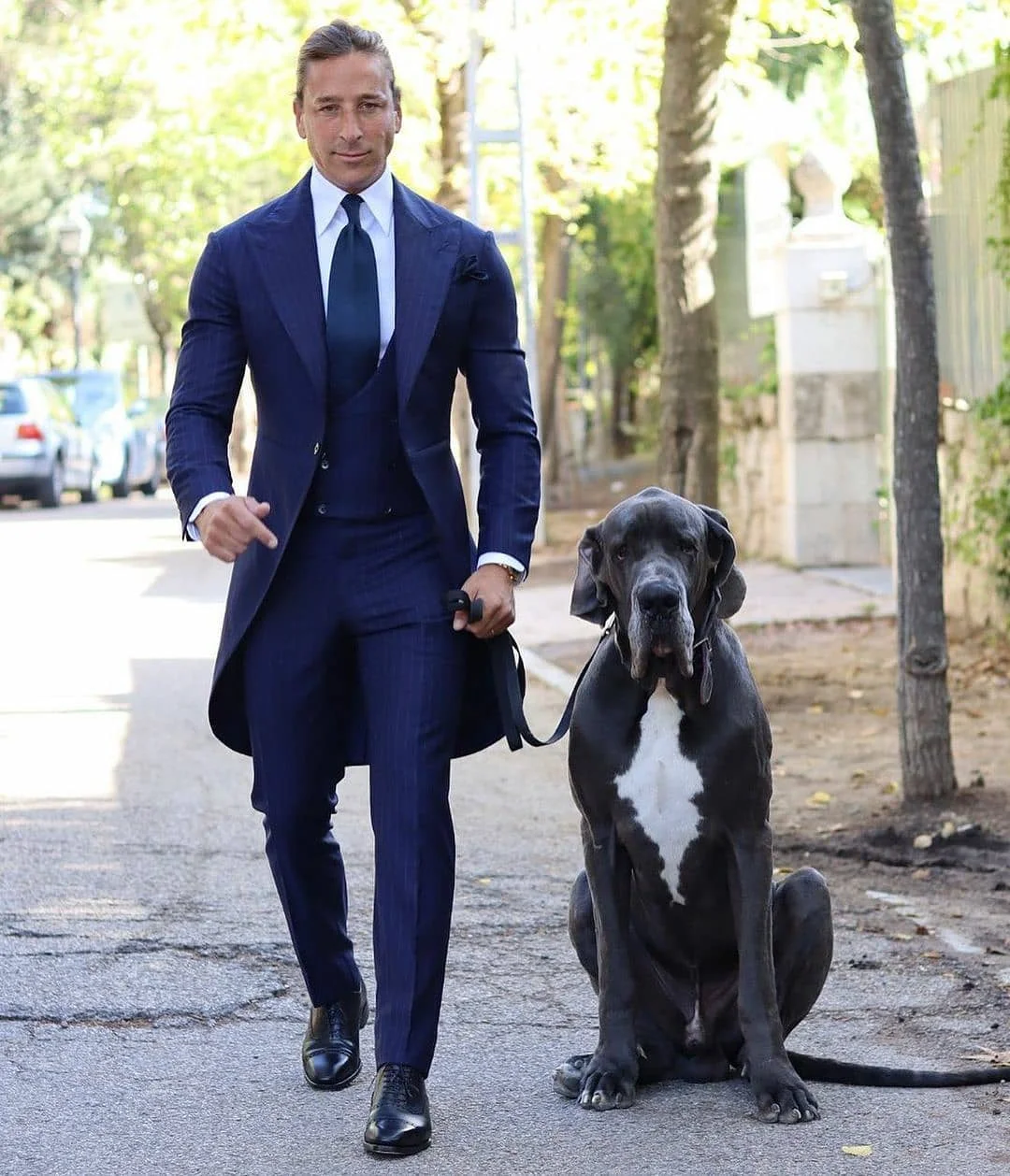 

(Jacket+Pants+Vest) Fashion Classic Navy Blue Peak Lapel Tuxedo Beach Wedding Man Suit 3 Piece Formal Man Blazer Custom Made