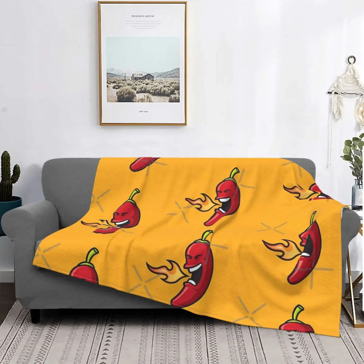 Одеяло для пикника с изображением огненного перца чили розовое покрывало 220240