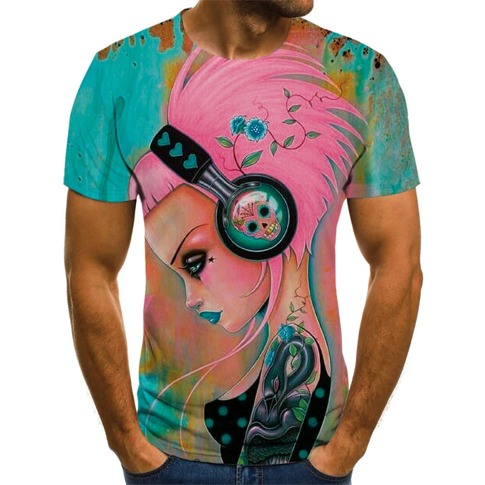 

New Swirl Short Sleeve T-Shirt Summer Men's T-Shirt Casual Top 3D T-Shirt Fashion O-Neck Shirt Large Size Streetwear